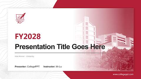 Kobe Women’s University Academic Presentation/Research Findings Report PPT Template