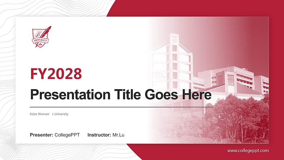 Kobe Women’s University Academic Presentation/Research Findings Report PPT Template16:9 ratio PPT effect preview image