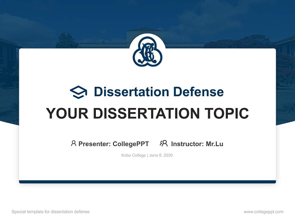 Kobe College Graduation Thesis Defense PPT Template4:3 ratio PPT effect preview image7