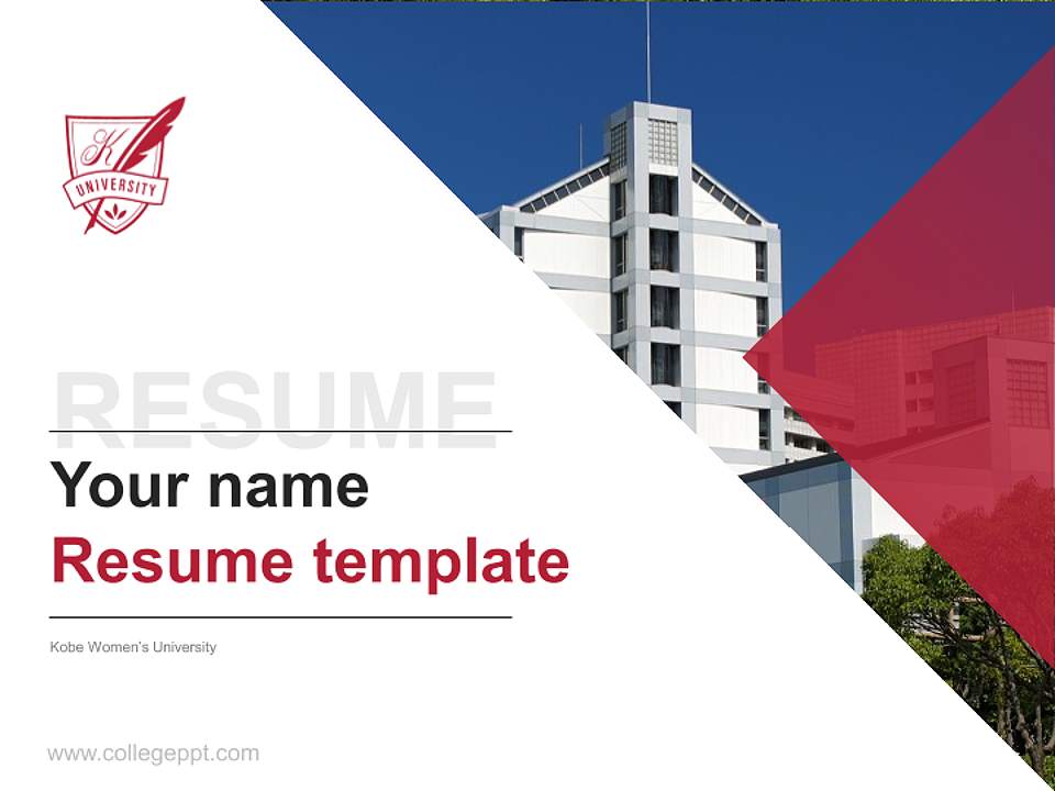 Kobe Women’s University Resume PPT Template4:3 ratio PPT effect preview image5
