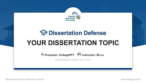 Florida Gulf Coast University Graduation Thesis Defense PPT Template