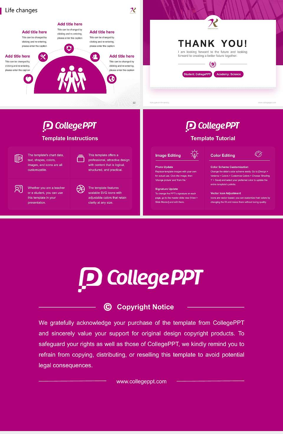 Kokugakuin University National Scholarship Defense PPT Template4:3 ratio PPT effect preview image4