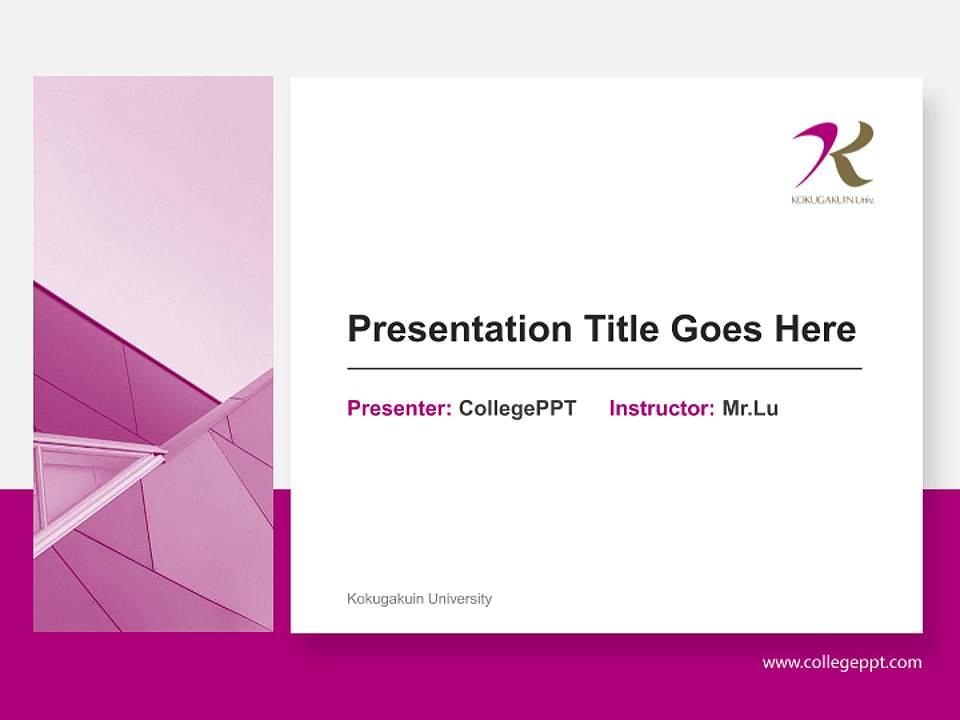 Kokugakuin University General Purpose PPT Template4:3 ratio PPT effect preview image6