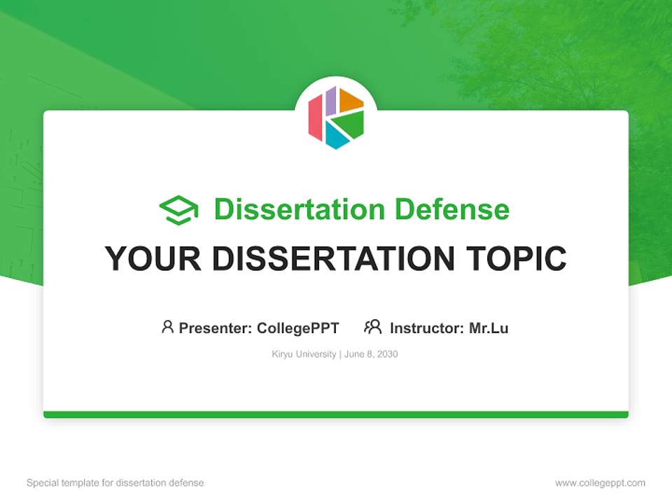 Kiryu University Graduation Thesis Defense PPT Template4:3 ratio PPT effect preview image7
