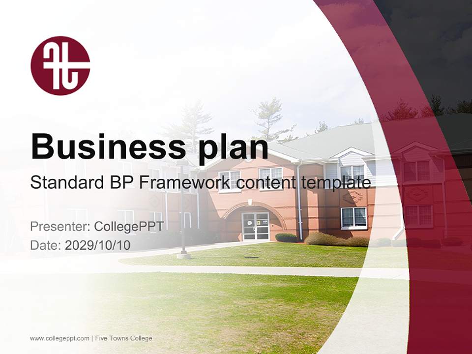 Five Towns College Competition/Entrepreneurship Contest PPT Template4:3 ratio PPT effect preview image9