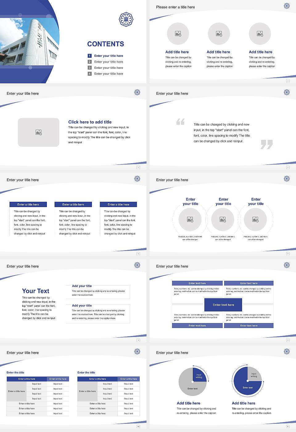Koshien University Course/Courseware Creation PPT Template16:9 ratio PPT effect preview image2