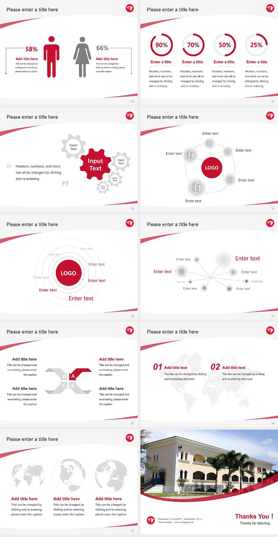 Florida College Course/Courseware Creation PPT Template4:3 ratio PPT effect preview image4