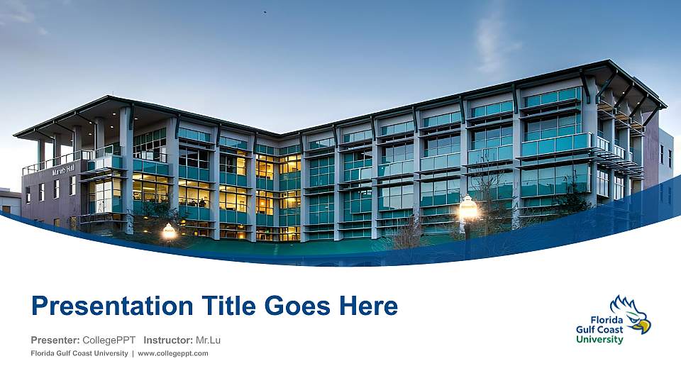 Florida Gulf Coast University Course/Courseware Creation PPT Template16:9 ratio PPT effect preview image1