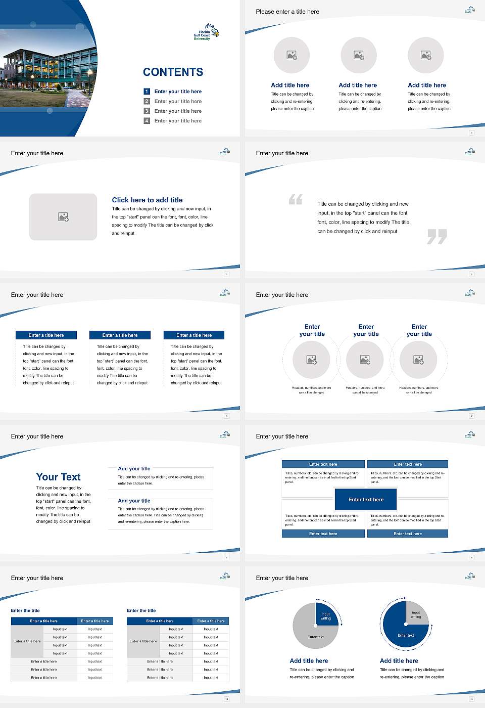 Florida Gulf Coast University Course/Courseware Creation PPT Template16:9 ratio PPT effect preview image2