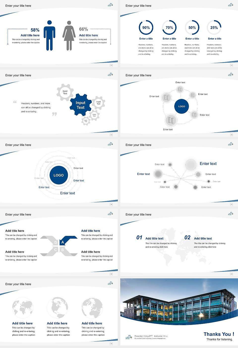 Florida Gulf Coast University Course/Courseware Creation PPT Template16:9 ratio PPT effect preview image4