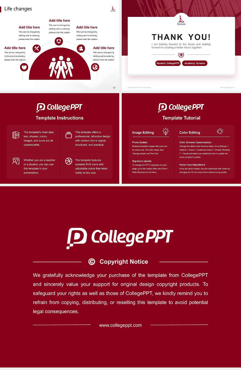 Komazawa Women’s University National Scholarship Defense PPT Template4:3 ratio PPT effect preview image4