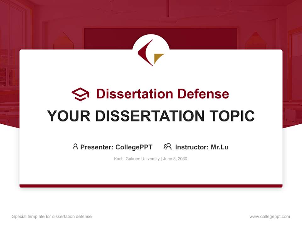 Kochi Gakuen University Graduation Thesis Defense PPT Template4:3 ratio PPT effect preview image7