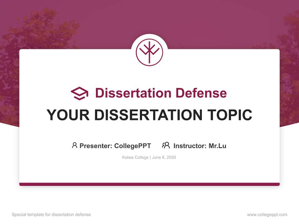 Keiwa College Graduation Thesis Defense PPT Template4:3 ratio PPT effect preview image7