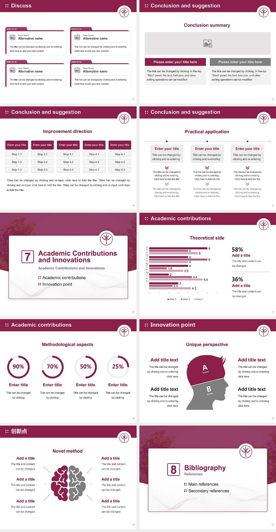 Keiwa College Graduation Thesis Defense PPT Template4:3 ratio PPT effect preview image6