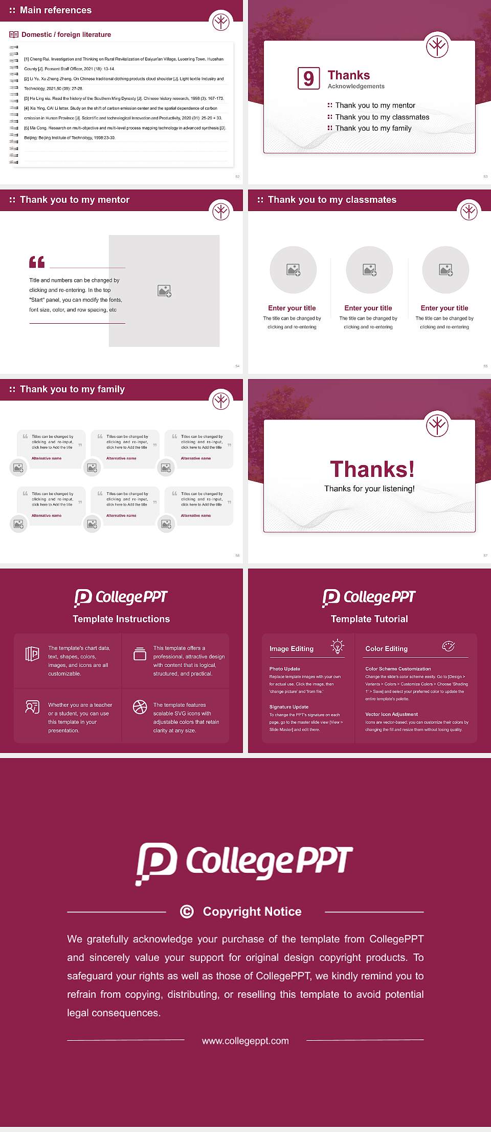 Keiwa College Graduation Thesis Defense PPT Template4:3 ratio PPT effect preview image7