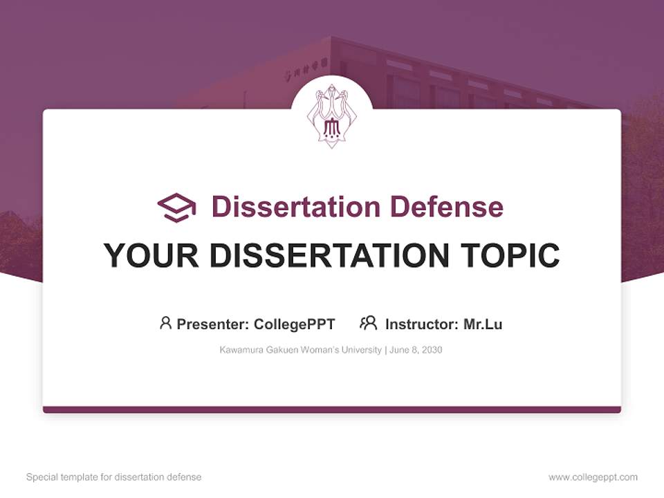 Kawamura Gakuen Woman’s University Graduation Thesis Defense PPT Template4:3 ratio PPT effect preview image7