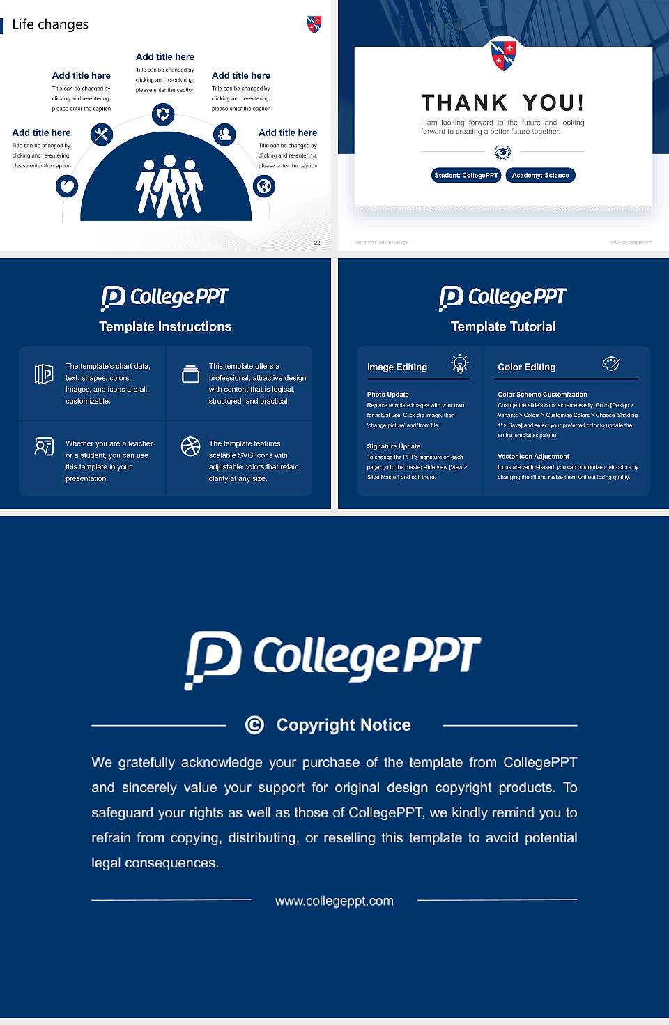 Benjamin Franklin College National Scholarship Defense PPT Template4:3 ratio PPT effect preview image4