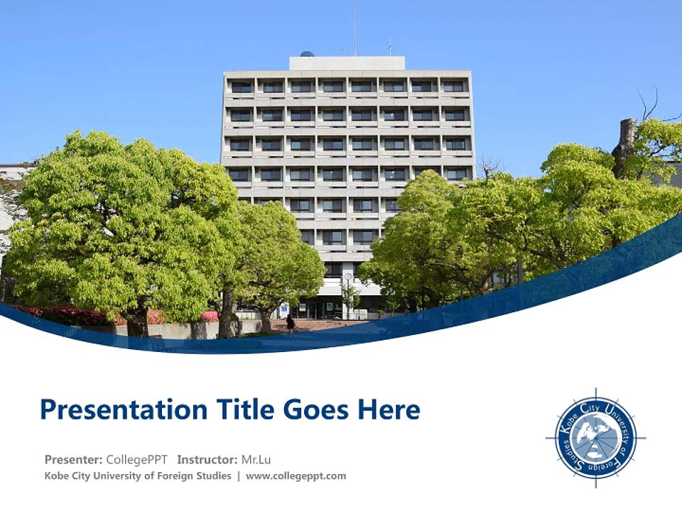 Kobe City University of Foreign Studies Course/Courseware Creation PPT Template4:3 ratio PPT effect preview image5