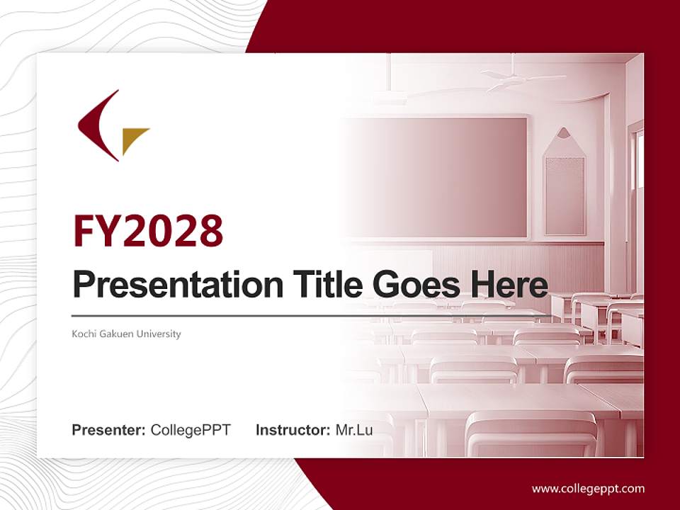 Kochi Gakuen University Academic Presentation/Research Findings Report PPT Template4:3 ratio PPT effect preview image5