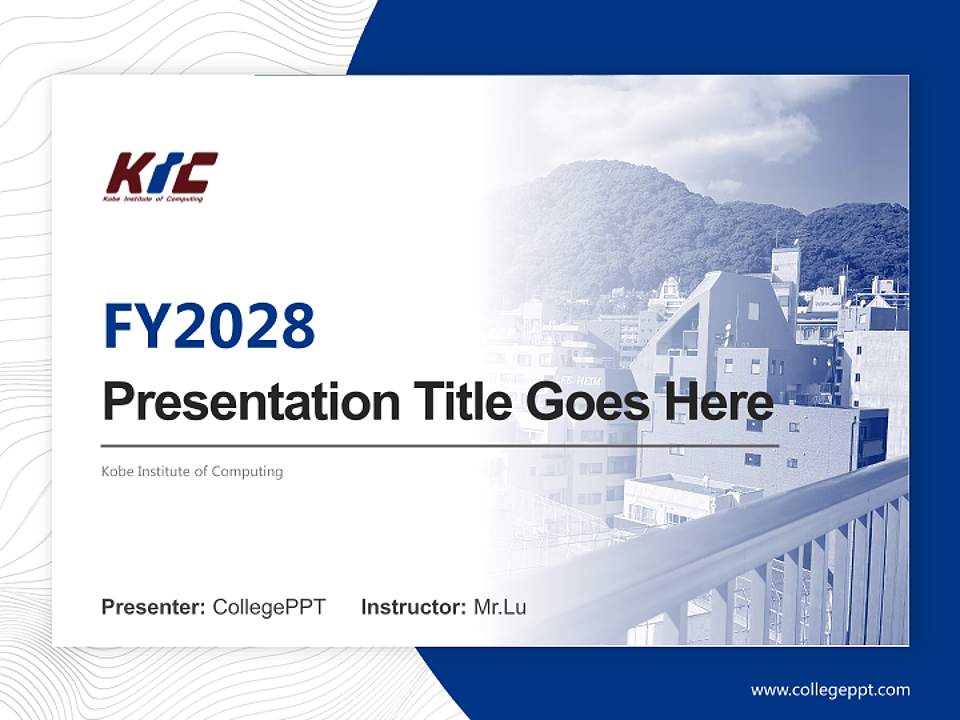 Kobe Institute of Computing Academic Presentation/Research Findings Report PPT Template4:3 ratio PPT effect preview image5