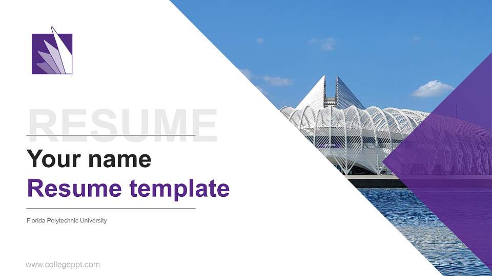 Florida Polytechnic University Resume PPT Template16:9 ratio PPT effect preview image