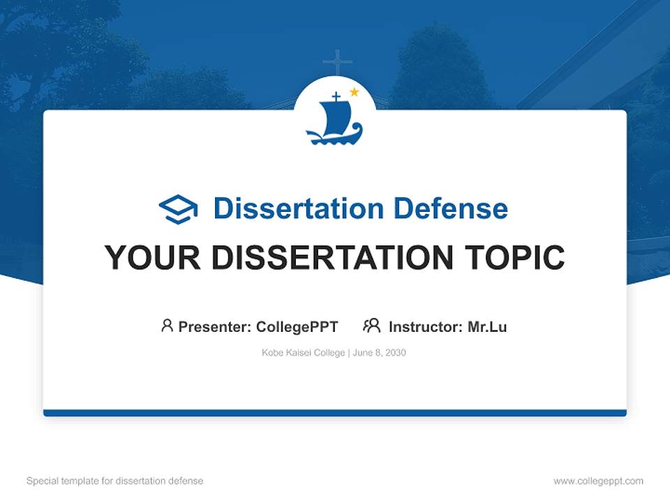 Kobe Kaisei College Graduation Thesis Defense PPT Template4:3 ratio PPT effect preview image7