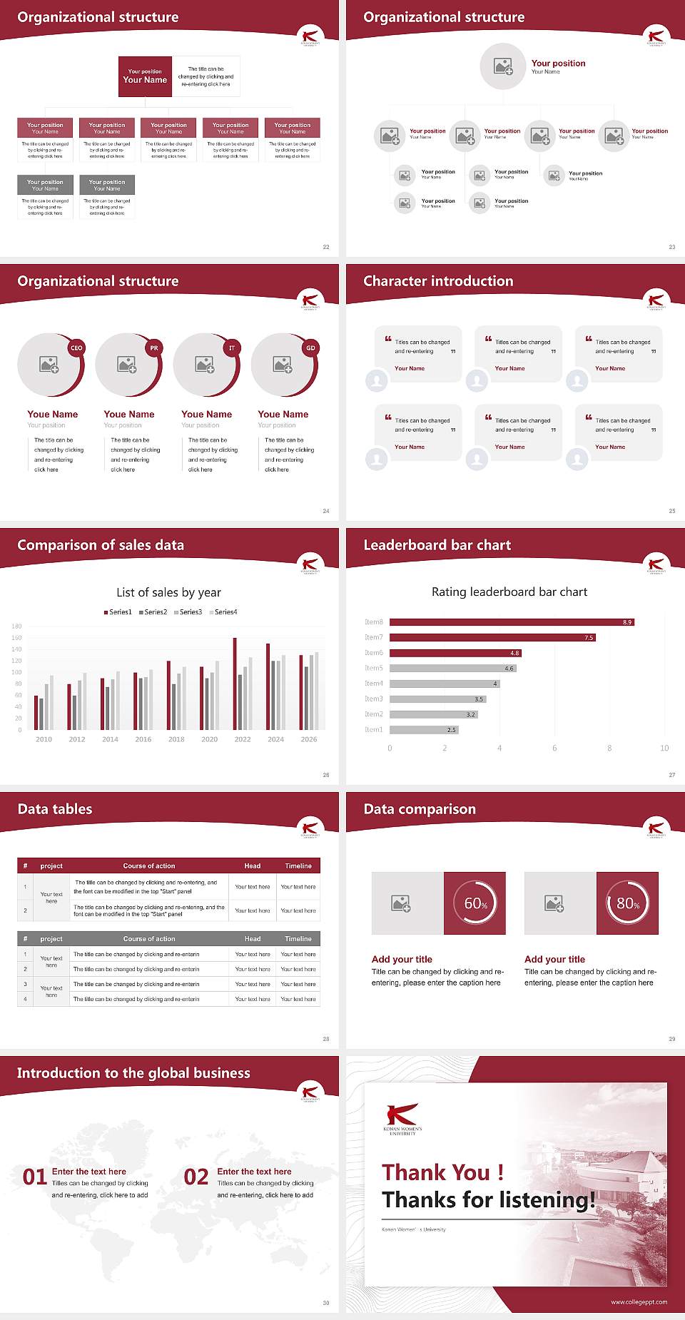 Konan Women’s University Academic Presentation/Research Findings Report PPT Template4:3 ratio PPT effect preview image4