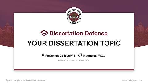 Florida State University Graduation Thesis Defense PPT Template