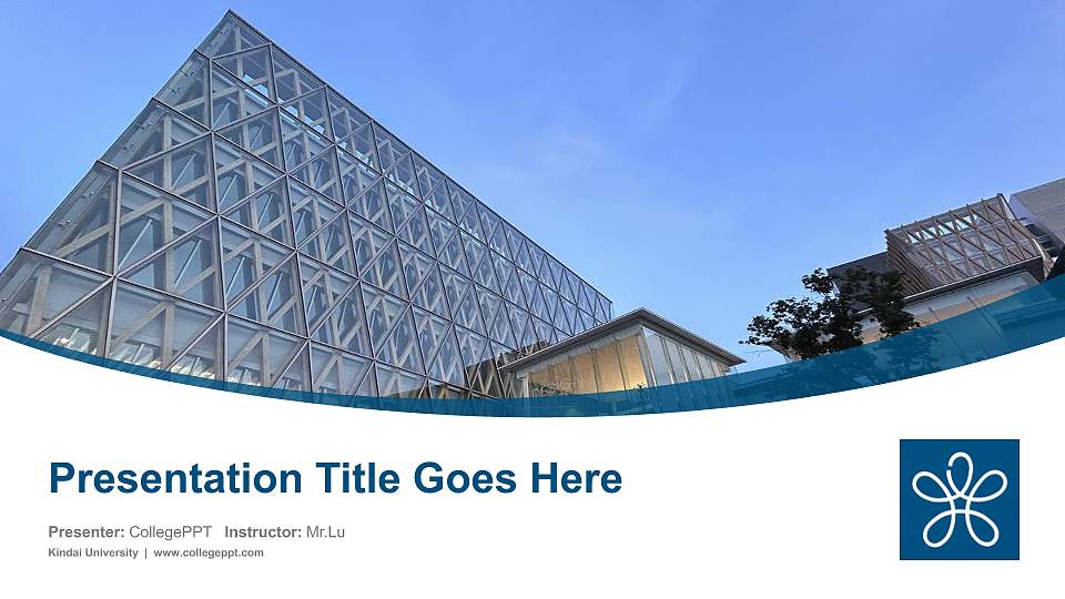 Kindai University Course/Courseware Creation PPT Template16:9 ratio PPT effect preview image