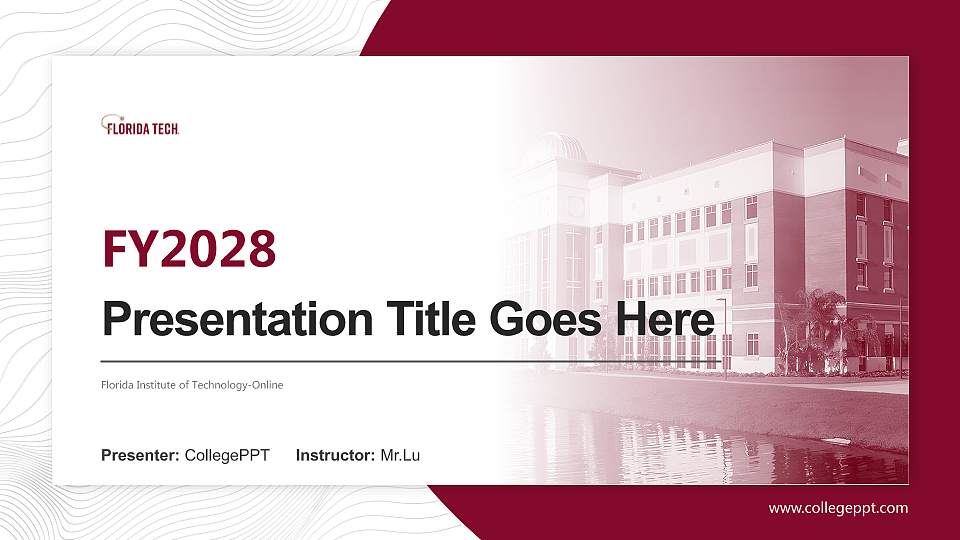 Florida Institute of Technology-Online Academic Presentation/Research Findings Report PPT Template16:9 ratio PPT effect preview image