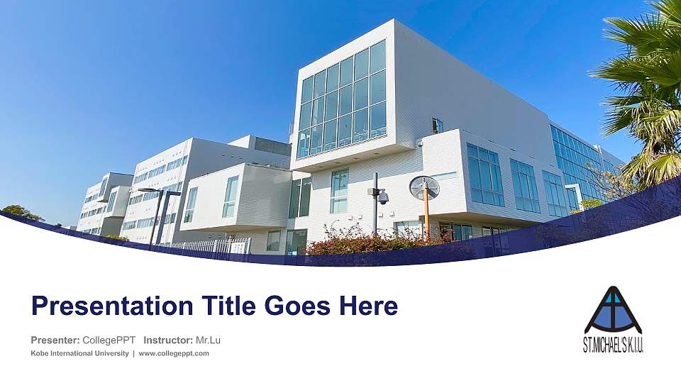 Kobe International University Course/Courseware Creation PPT Template16:9 ratio PPT effect preview image