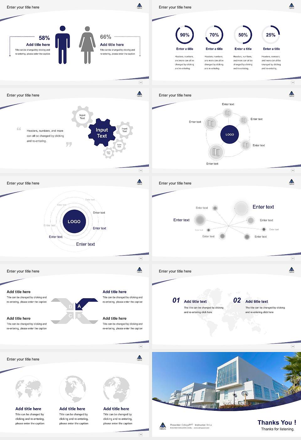 Kobe International University Course/Courseware Creation PPT Template16:9 ratio PPT effect preview image4