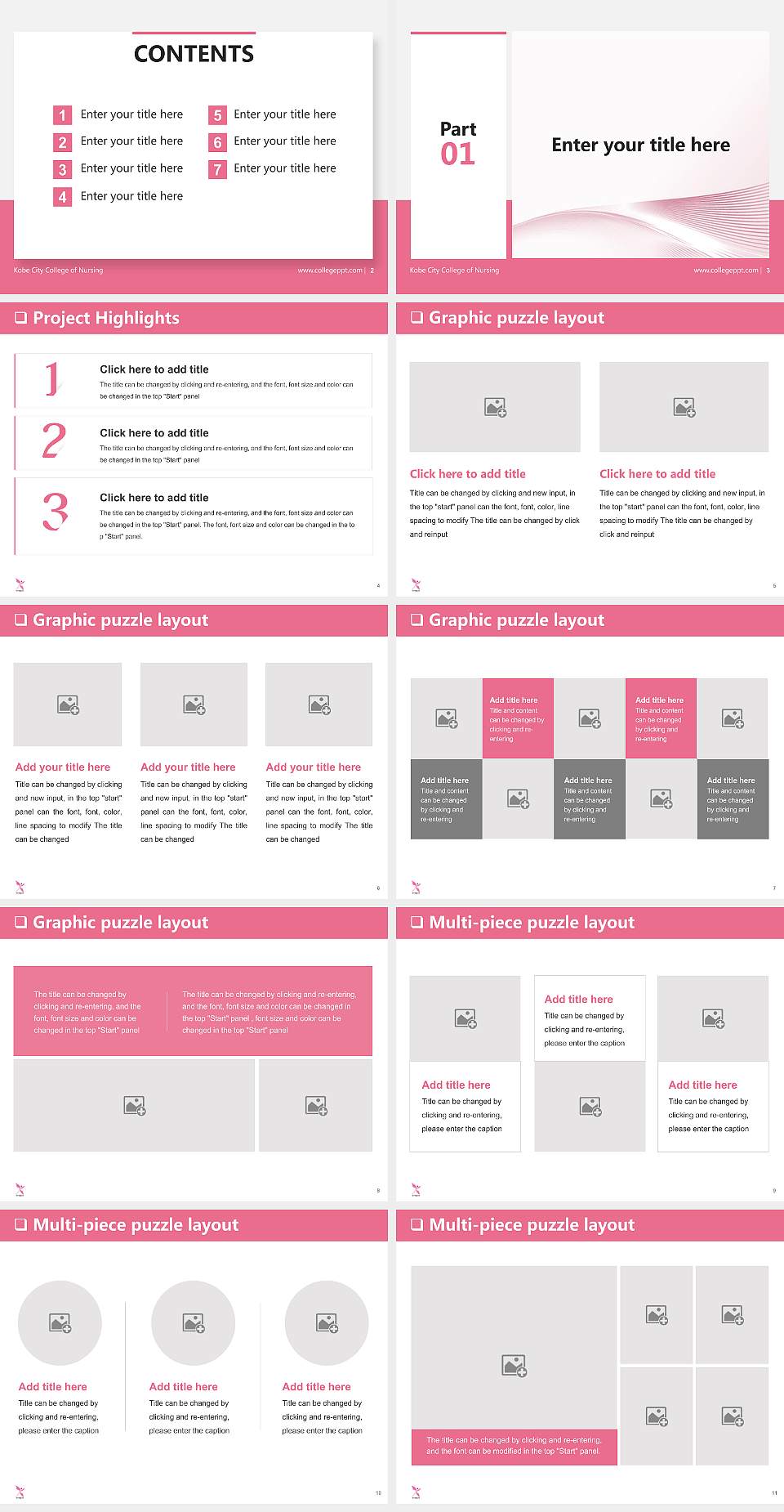 Kobe City College of Nursing General Purpose PPT Template4:3 ratio PPT effect preview image2