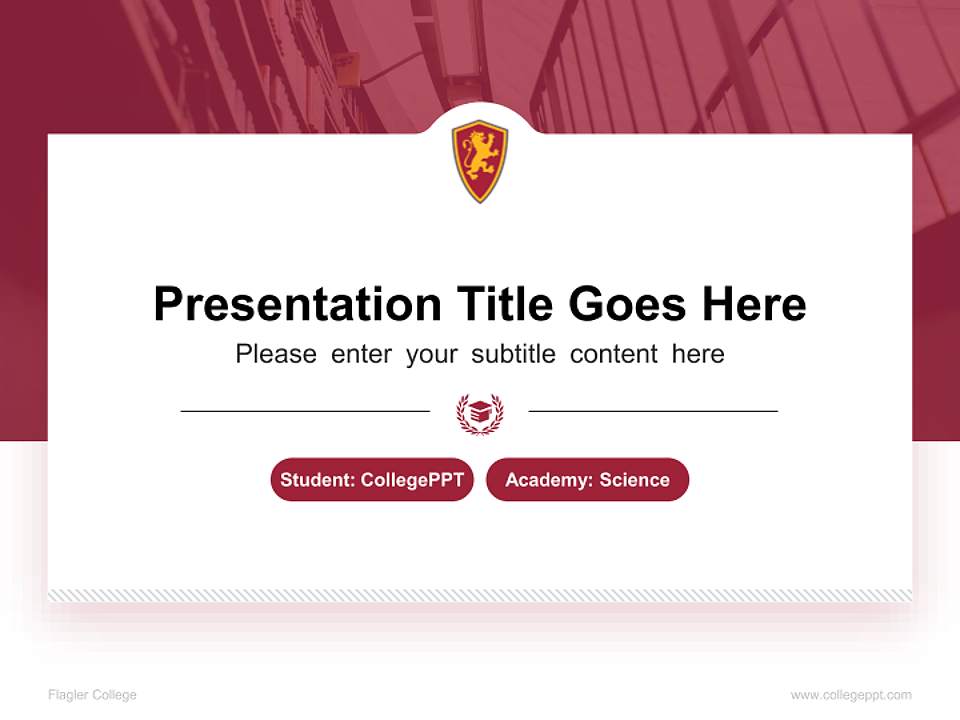Flagler College National Scholarship Defense PPT Template4:3 ratio PPT effect preview image1