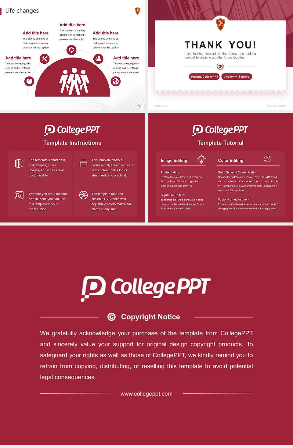 Flagler College National Scholarship Defense PPT Template4:3 ratio PPT effect preview image4