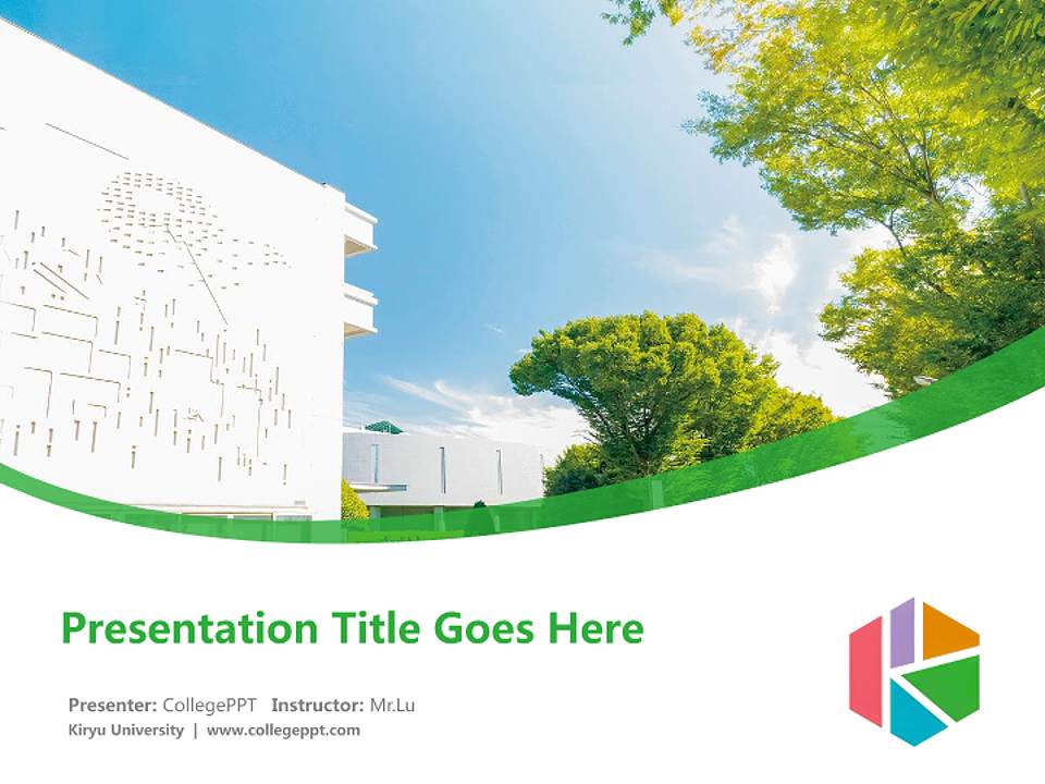 Kiryu University Course/Courseware Creation PPT Template4:3 ratio PPT effect preview image5