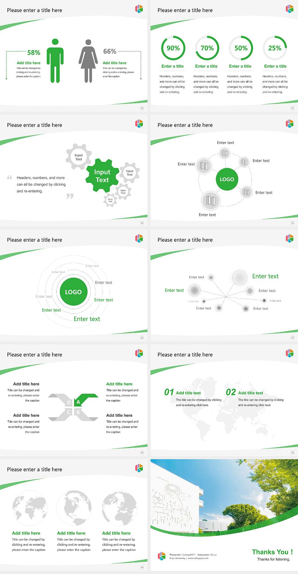 Kiryu University Course/Courseware Creation PPT Template4:3 ratio PPT effect preview image4