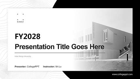 Kobe Design University Academic Presentation/Research Findings Report PPT Template