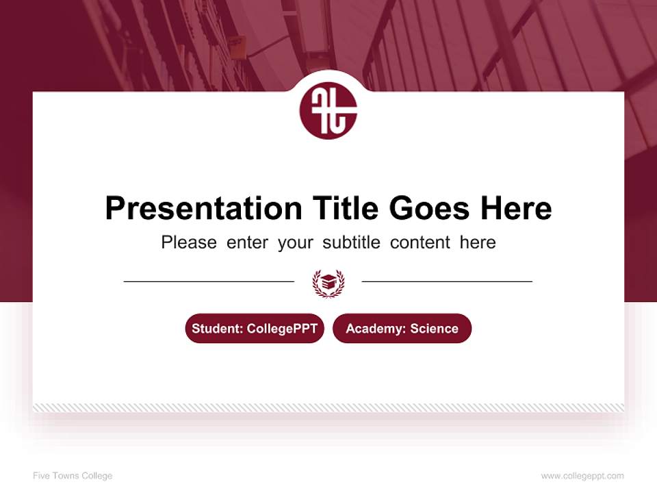 Five Towns College National Scholarship Defense PPT Template4:3 ratio PPT effect preview image4
