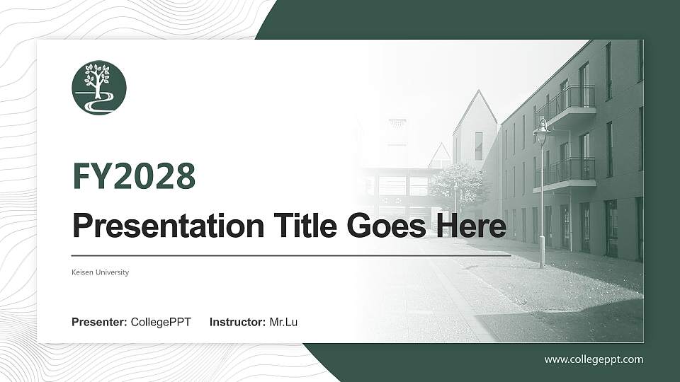 Keisen University Academic Presentation/Research Findings Report PPT Template16:9 ratio PPT effect preview image