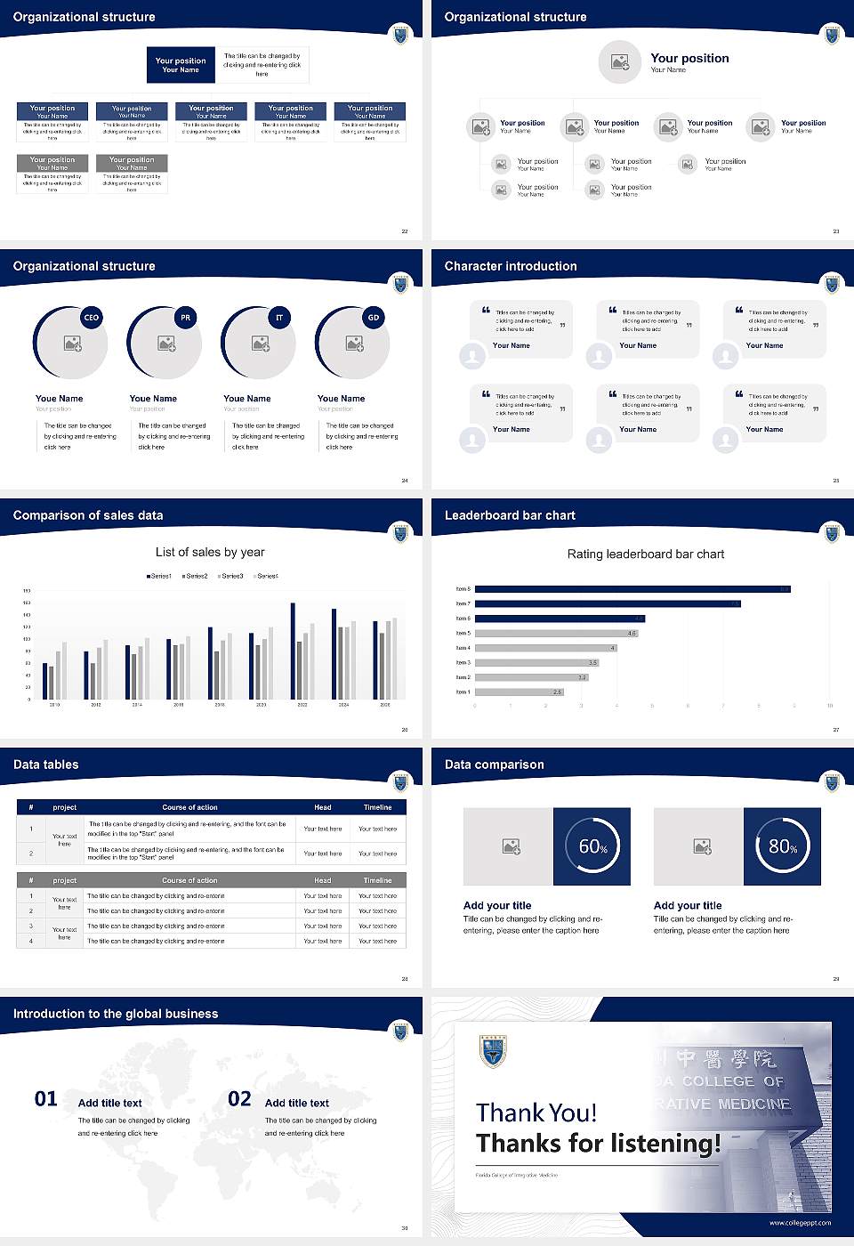 Florida College of Integrative Medicine Academic Presentation/Research Findings Report PPT Template16:9 ratio PPT effect preview image4