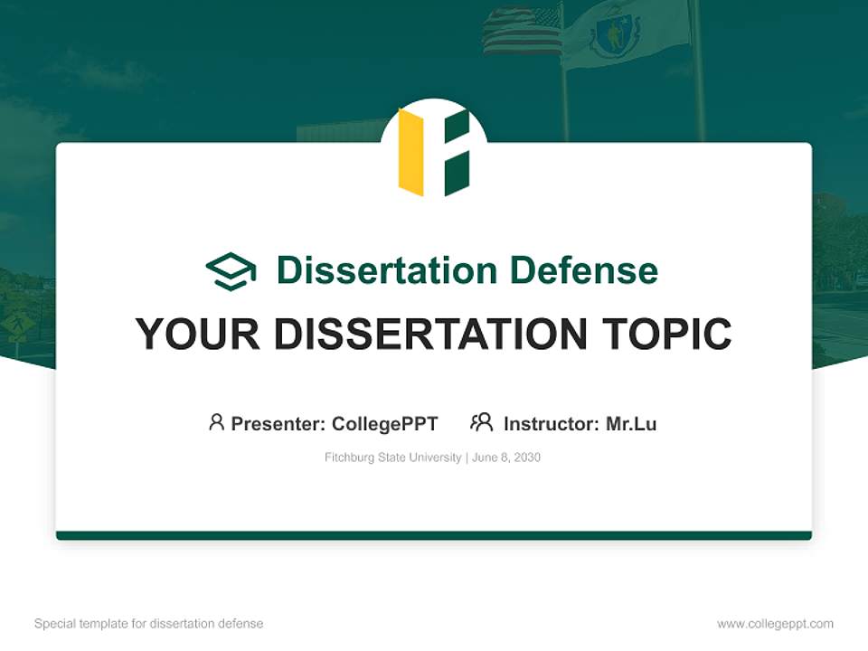 Fitchburg State University Graduation Thesis Defense PPT Template4:3 ratio PPT effect preview image7