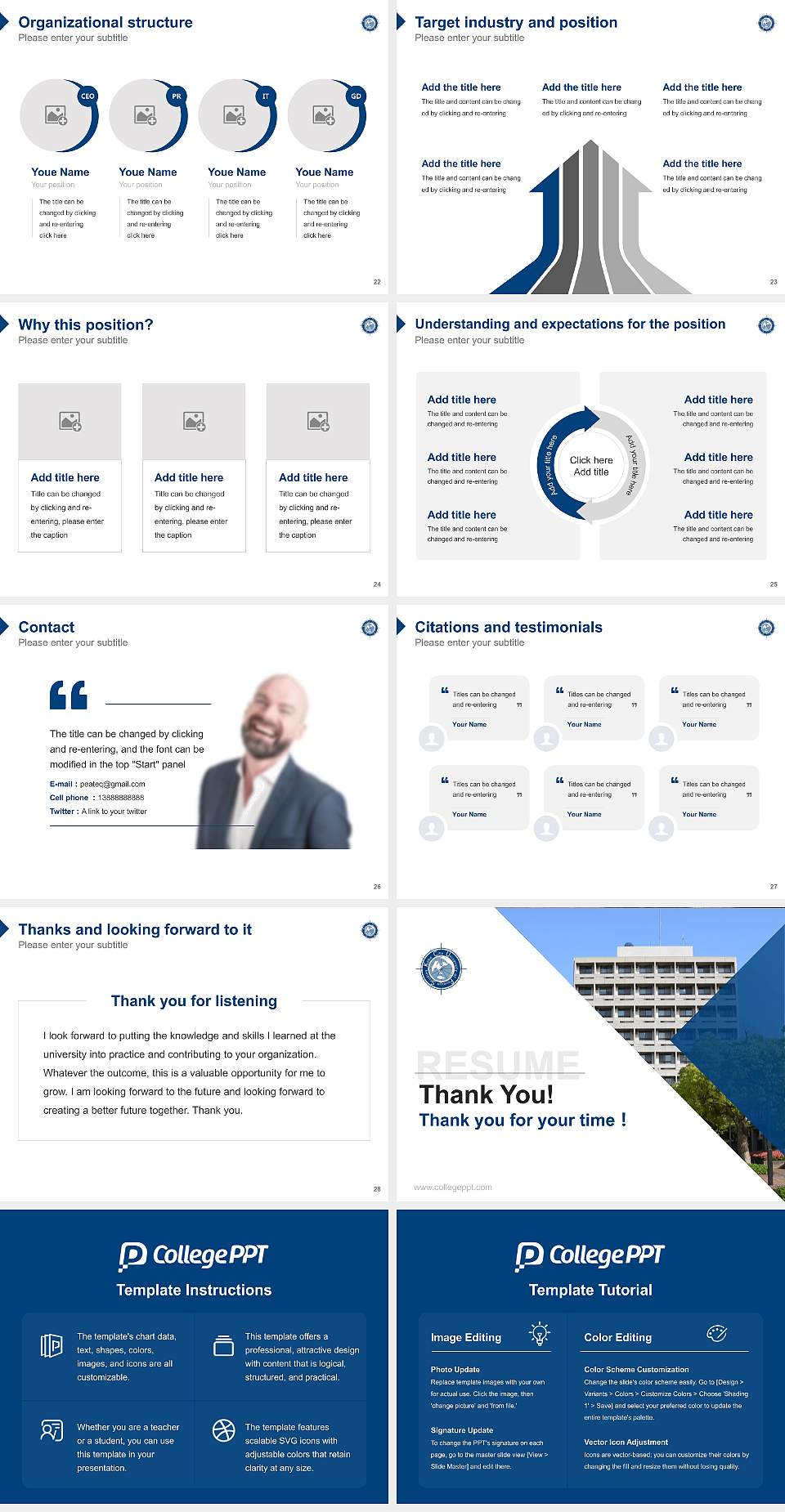 Kobe City University of Foreign Studies Resume PPT Template4:3 ratio PPT effect preview image4