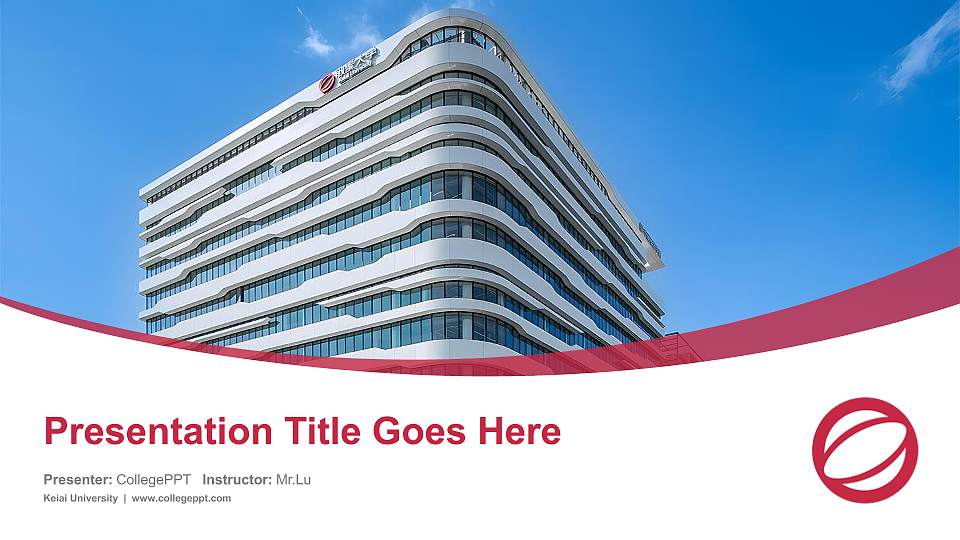 Keiai University Course/Courseware Creation PPT Template16:9 ratio PPT effect preview image