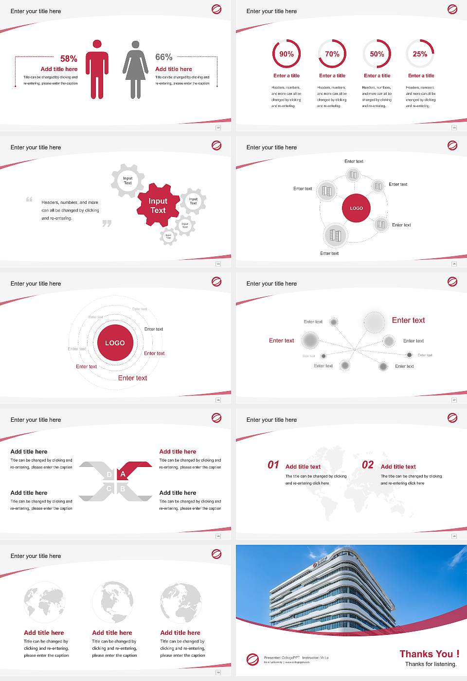 Keiai University Course/Courseware Creation PPT Template16:9 ratio PPT effect preview image4