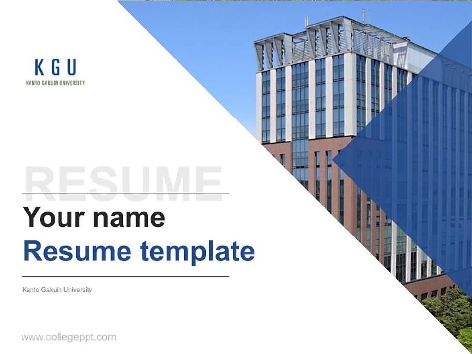 Kanto Gakuin University Resume PPT Template4:3 ratio PPT effect preview image5