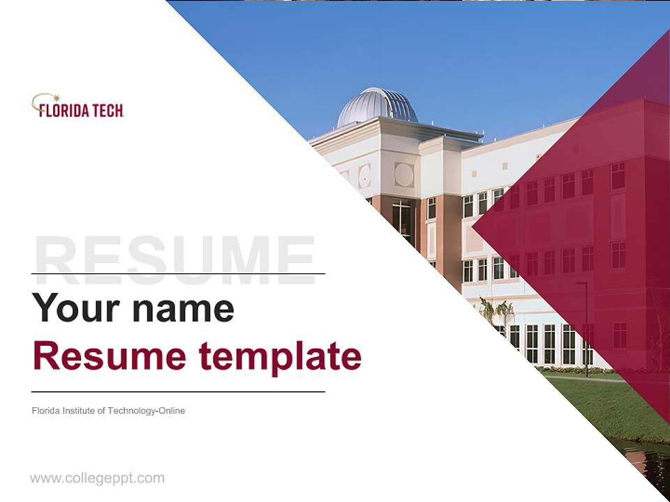 Florida Institute of Technology-Online Resume PPT Template4:3 ratio PPT effect preview image5