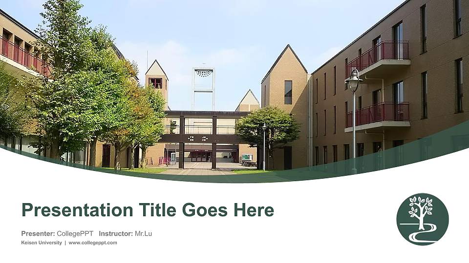Keisen University Course/Courseware Creation PPT Template16:9 ratio PPT effect preview image