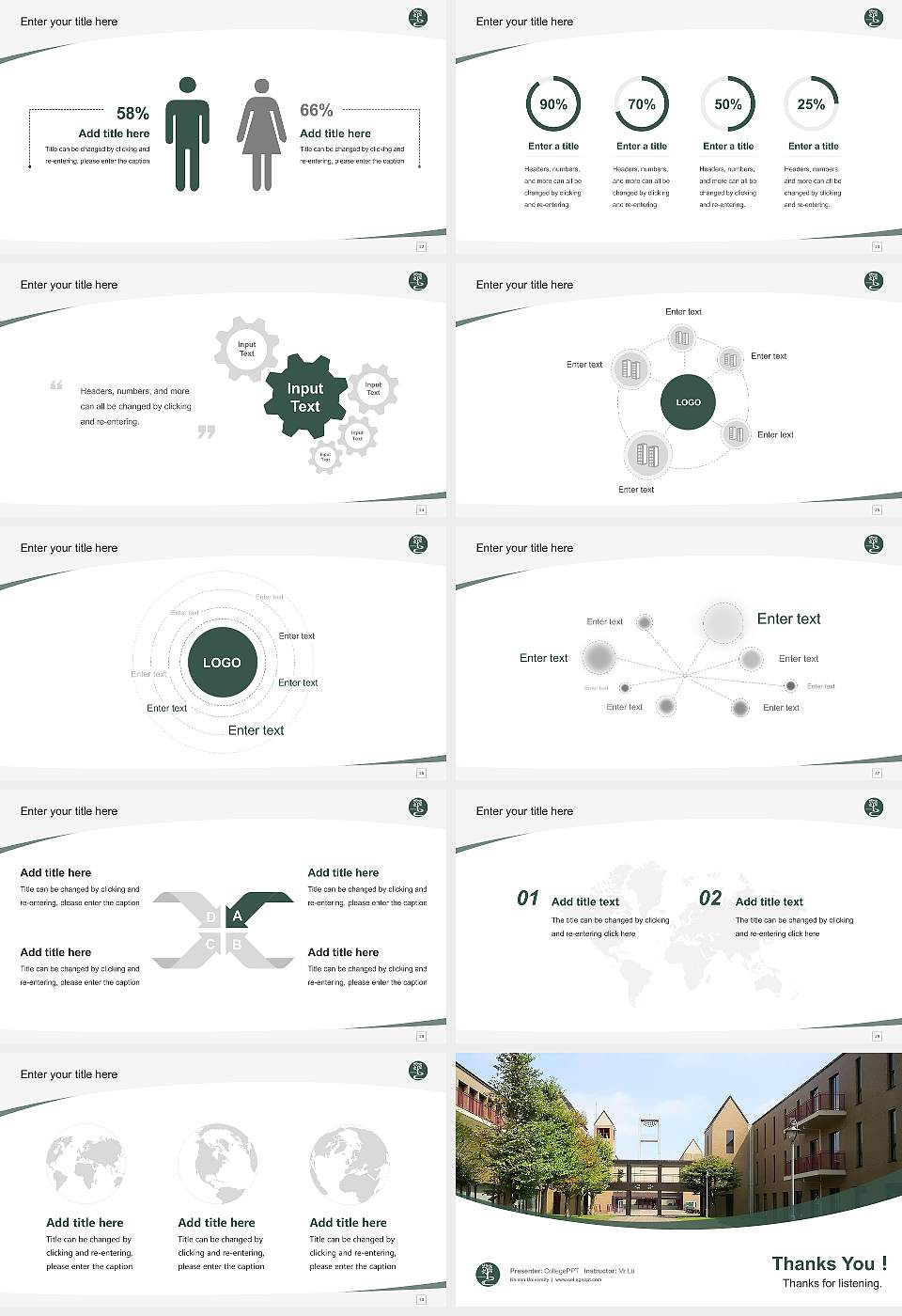 Keisen University Course/Courseware Creation PPT Template16:9 ratio PPT effect preview image4