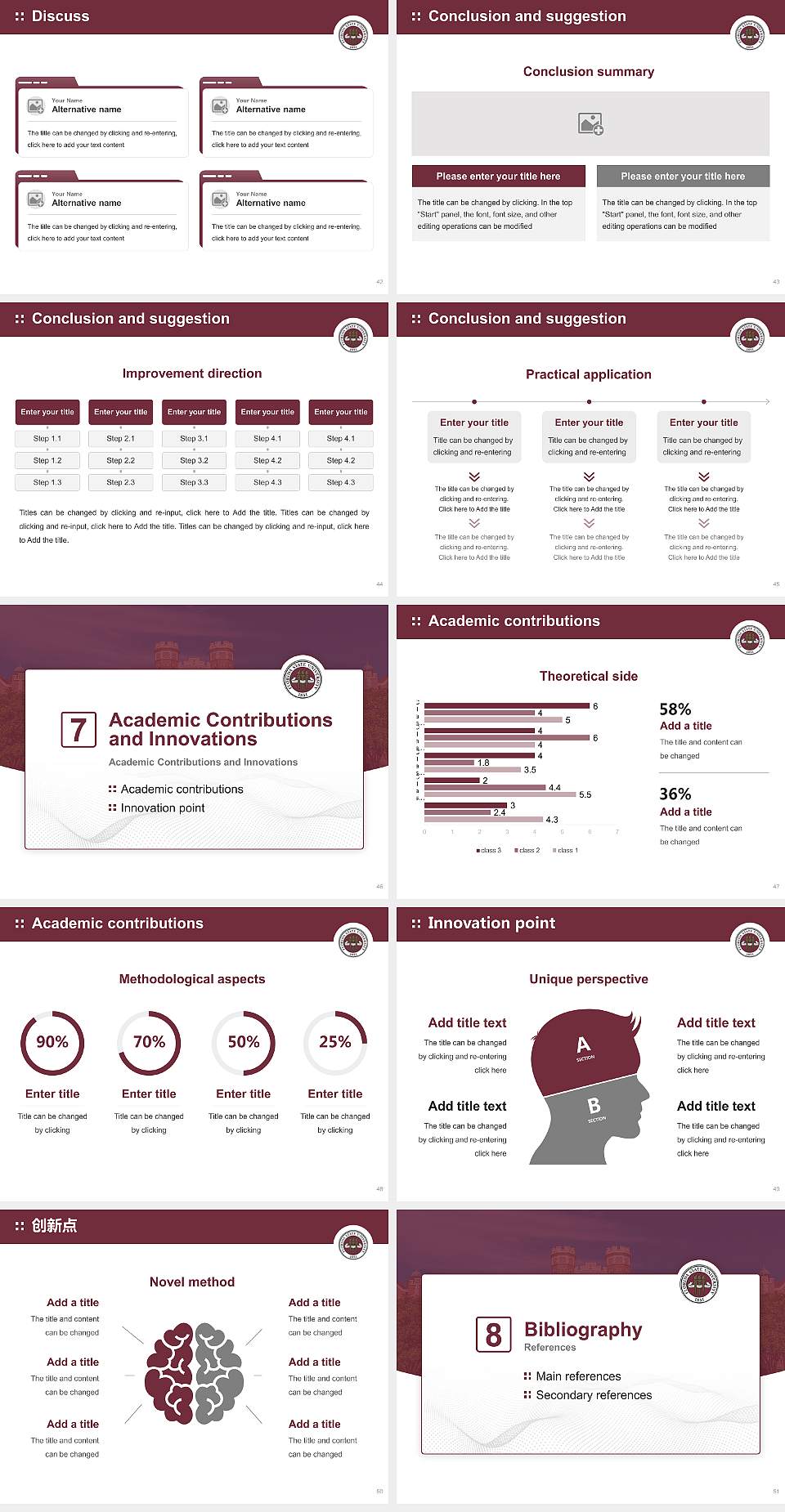 Florida State University Graduation Thesis Defense PPT Template4:3 ratio PPT effect preview image6
